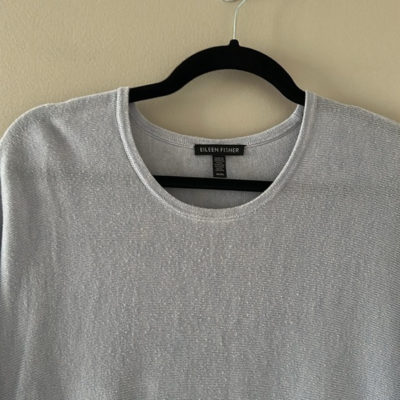 Eileen Fisher Tencel Blend Tunic Sweater Top Short Sleeve Sz Medium Minimalist - Picture 5 of 8